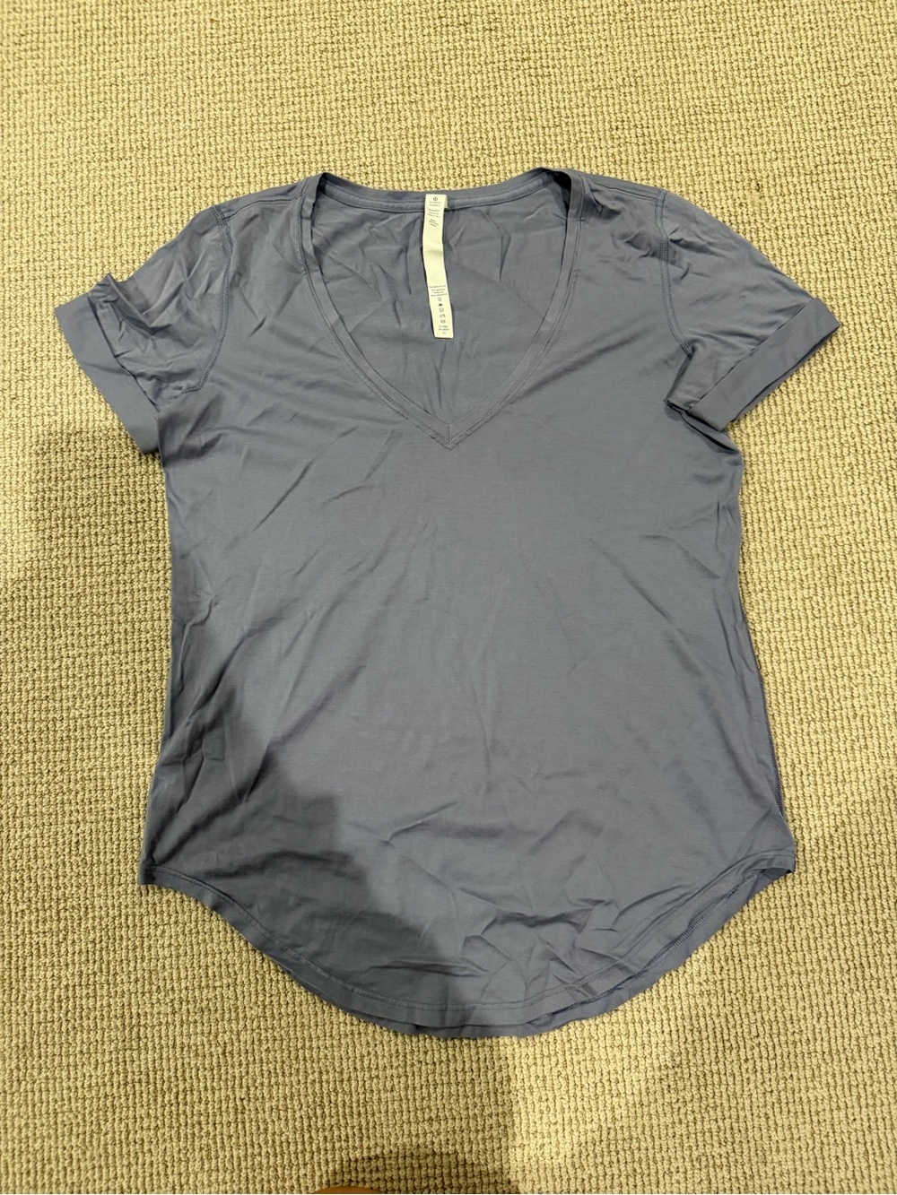lululemon Pima Cotton Deep V Neck Tee Gray Size 4